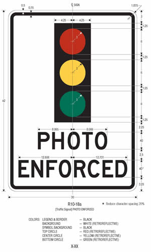 An image of a Traffic Signal Photo Enforced (R10-18a) sign