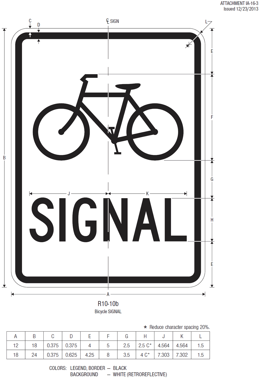 Attachment IA-16-03: R10-10b Bicycle SIGNAL Sheet