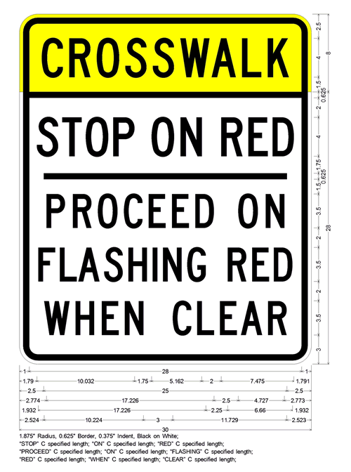 Crosswalk Stop on Red Proceed on Flashing Red When Clear