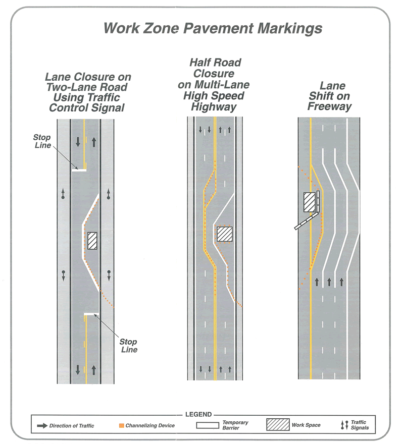Select image for detailed description of Work Zone Pavement Markings.