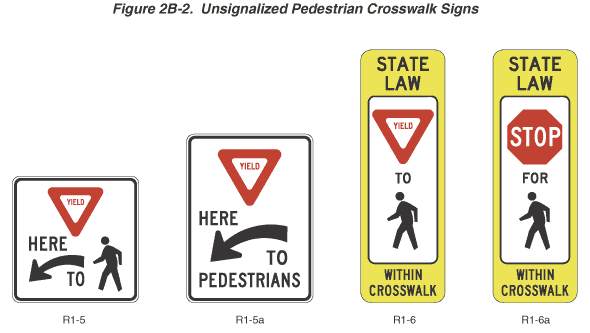 yield to pedestrian signs