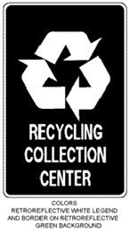 Recycling collection sign