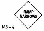 Ramp Narrows Sign W5-4