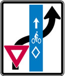 Example of a YIELD TO BIKES regulatory sign not adopted in the MUTCD