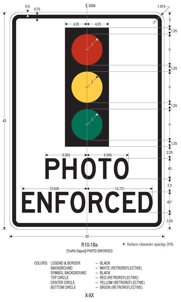 An image of a Traffic Signal Photo Enforced (R10-18a) sign