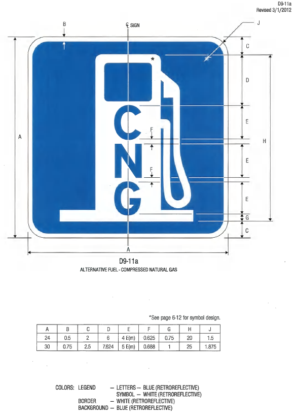A technical drawing for the D9-11a Alternative Fuel - Compressed Natural Gas symbol
