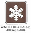 Motorist Services and Recreation Sign "WINTER RECREATION AREA (RS-090)" is shown with a large snowflake.